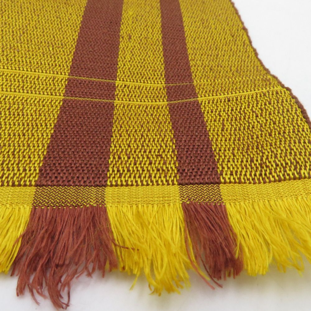 半幅帯 本場黄八丈 正絹 縞柄 織文様 黄色 半巾帯 カジュアル