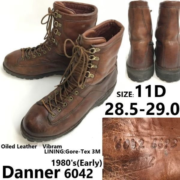 80s前半/希少品ダナー/Danner6042/Gore-Tex Oiled Leather Boot/ブーツ【11D/28.5-29.0茶】Made in USA/Vintage/Boots/shoesbWB116-8