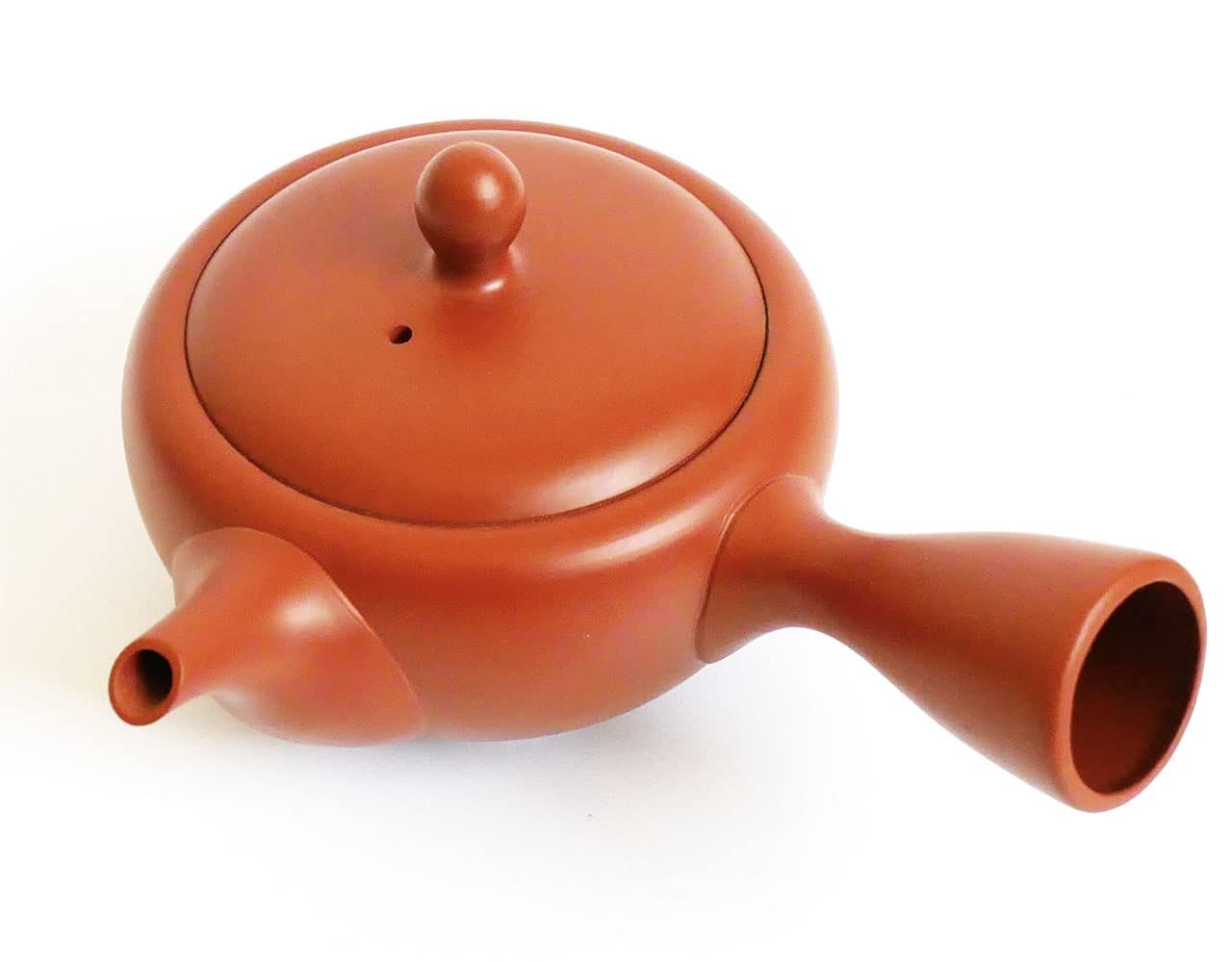 【人気商品】急須 常滑焼 日本製 【 茶葉が広がる 本格急須/陶製 茶こし / 300ml 】きつさこ 平丸急須 おしゃれ 1~2人用(朱泥)