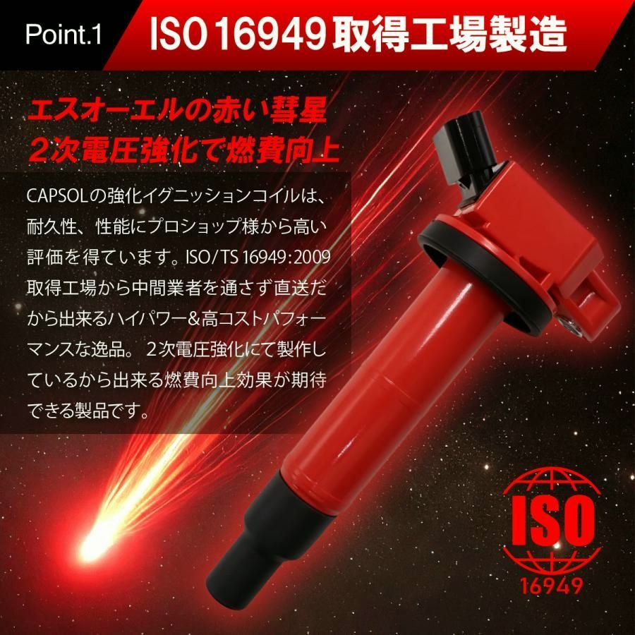 CAPSOL ホンダ バモス HM3 強化イグニッションコイル 燃費改善 ハイパワー 馬力アップ 3本セット 1台分 30520-RCA-A02 30520-RGA-004