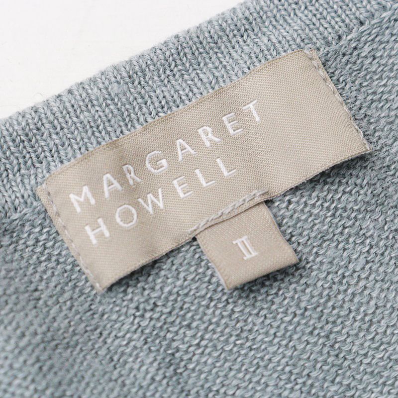 マーガレットハウエル　クルーネックカーディガン　リネン100% マーガレットハウエルMARGARET HOWELL リネンニットクルーネック