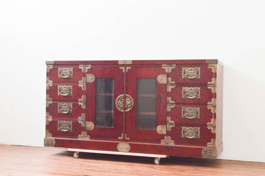 寿楽 欅 ケヤキ サイドボード キャビネット 水屋箪笥 タンス 引戸 収納