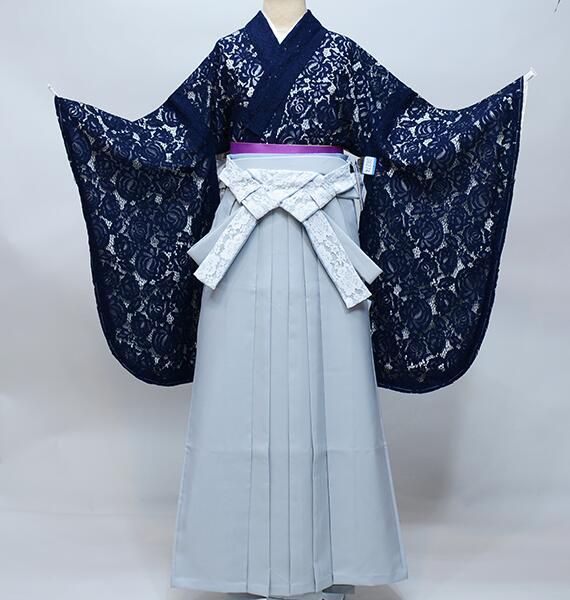 刺繍レース付き重ね衿 フリルレース半衿 うす紫半衿 レース帯揚げ 豪華