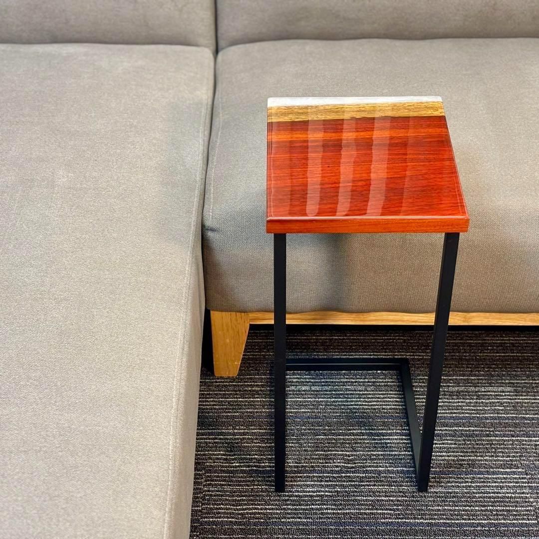 サイドテーブル レジン アイアン 木製 コの字 おしゃれ ミニ 一枚板 北欧 サイドテーブル レジン アイアン 木製 コの字 おしゃれ ミニ 一枚板