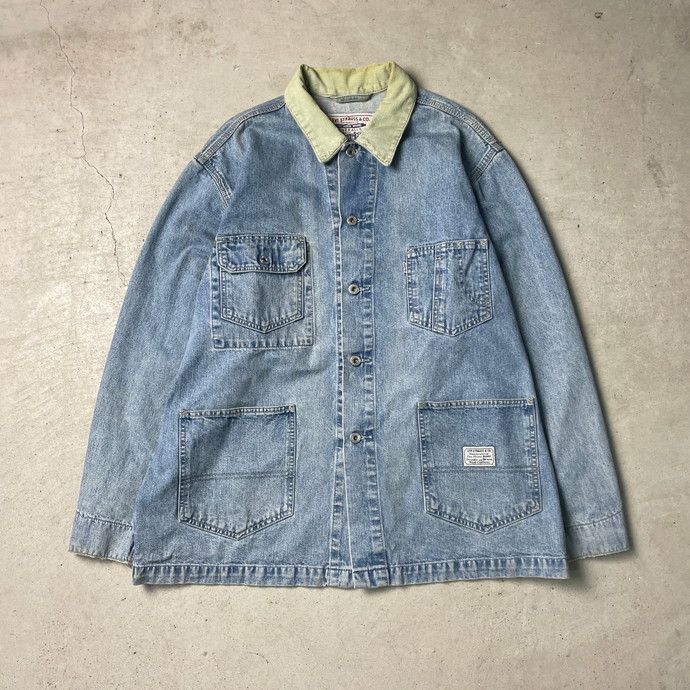 90年代 チュニジア製  Levi's リーバイス 70665 デニムカバーオール ブデニムジャケット メンズ2XL相当 90年代 チュニジア製 Levi's リーバイス 70665 デニムカバーオール ブ