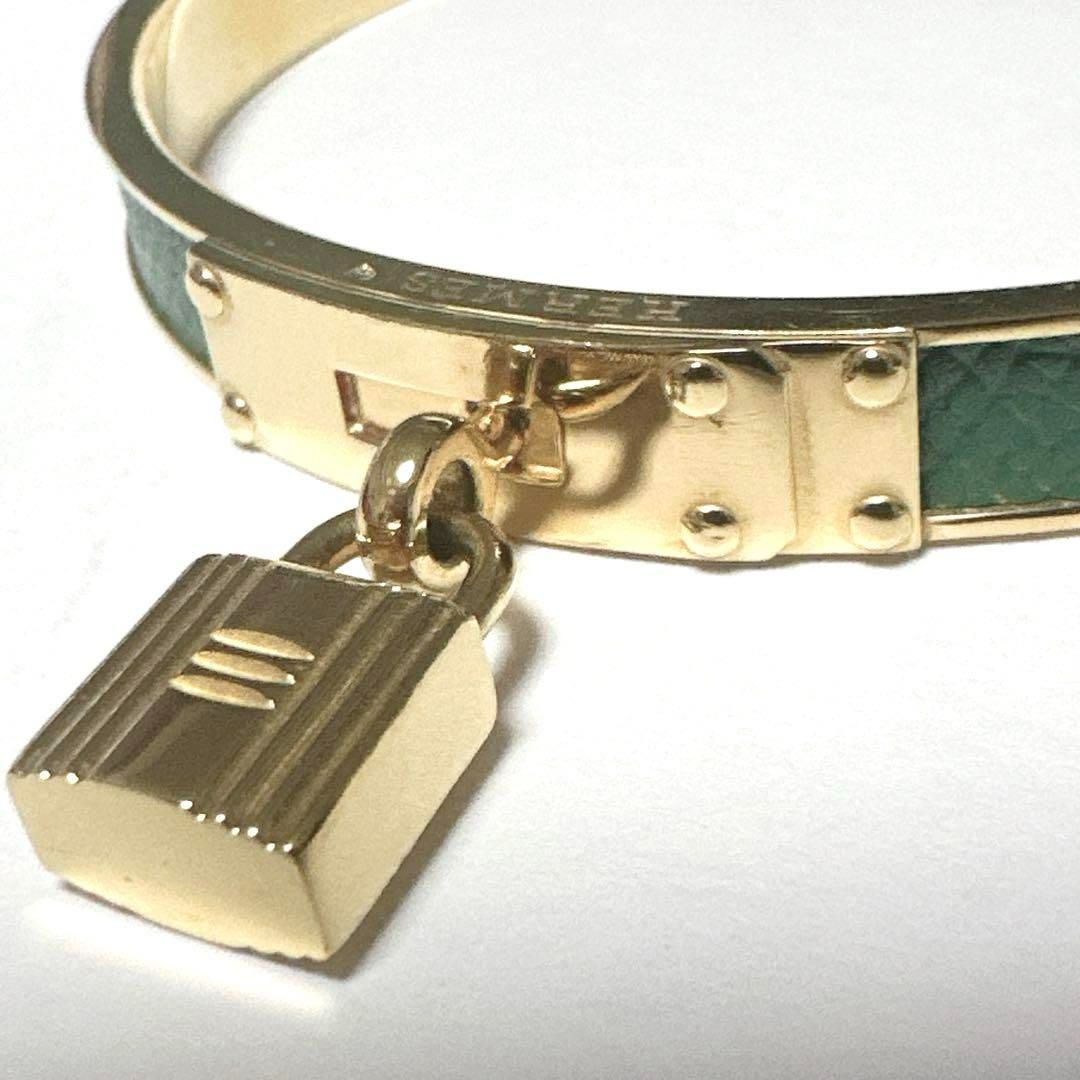 美品 HERMES エルメス ケリーバングル ブレスレット グリーン ゴールド