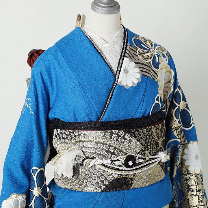 振袖振袖セット 振袖 Lサイズ 青地に金銀彩 成人式 着物 WWW_SUPERTOOLSSHOP_NL