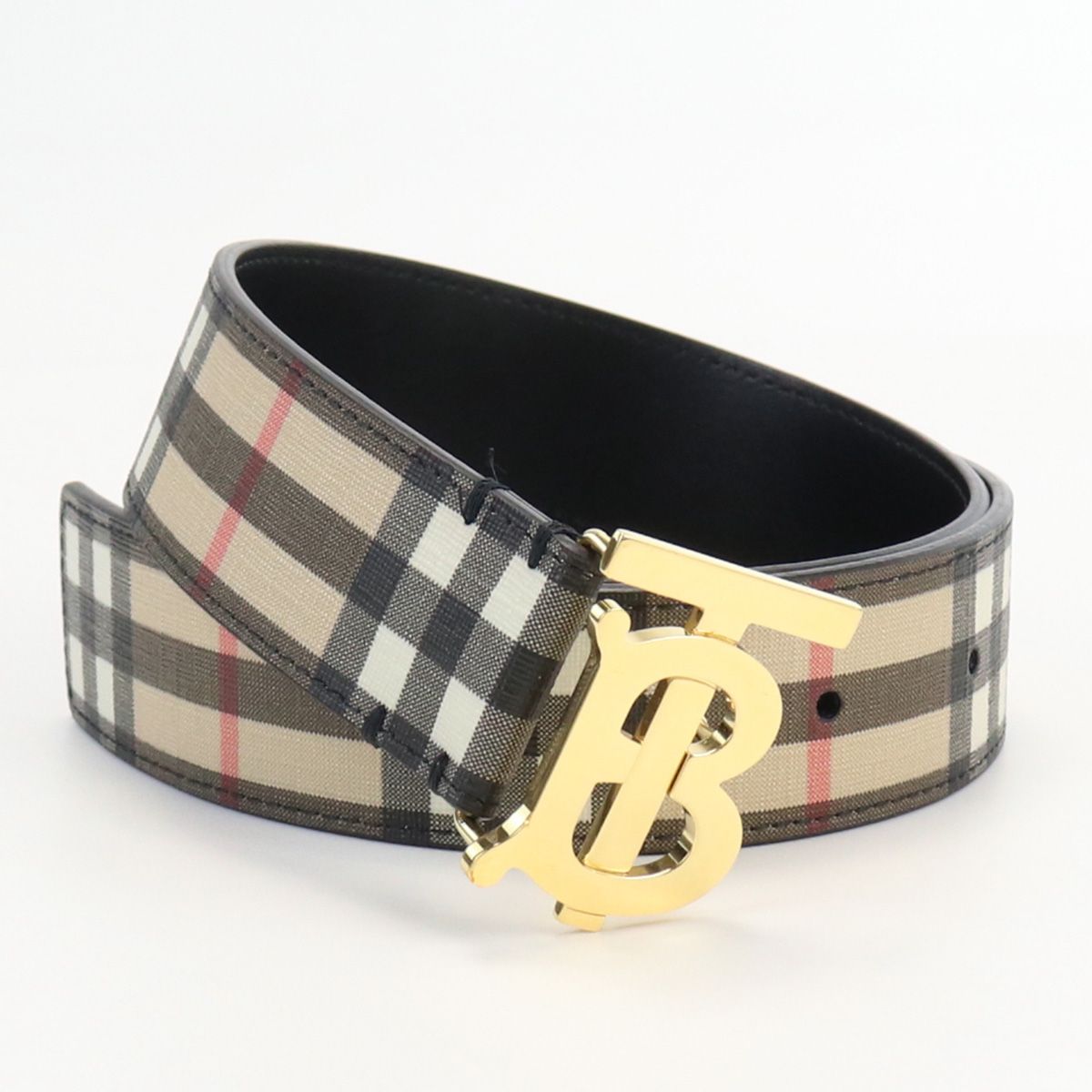 BURBERRY バーバリー チェック＆レザー TBベルト ベルト PVC【中古