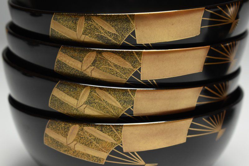 金銀扇蒔絵椀 元箱