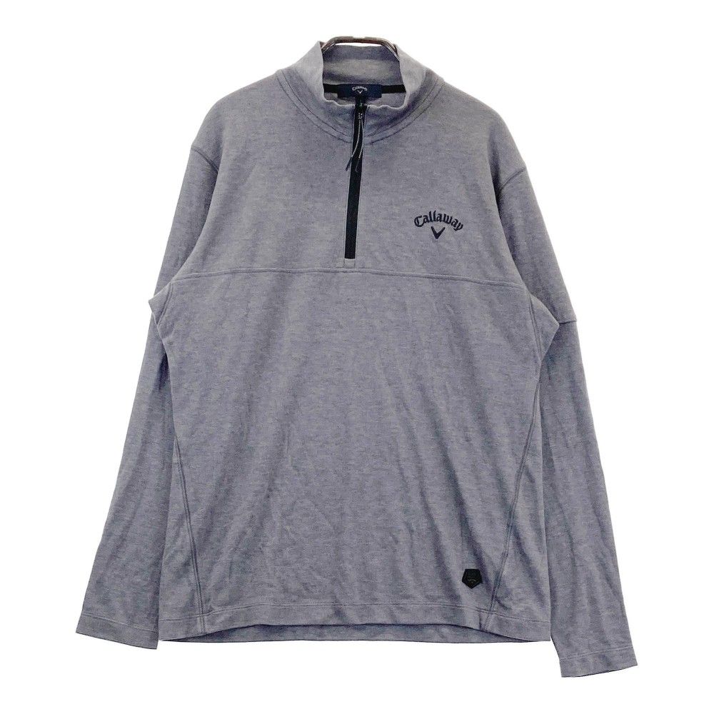 サイズ：L CALLAWAY キャロウェイ  ハーフジップ 長袖Tシャツ  グレー系 [240101287031]# ゴルフウェア メンズ ストスト