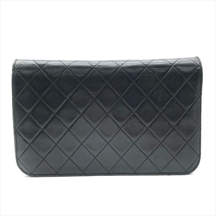 CHANEL シャネル マトラッセ ラムスキン チェーン ショルダー バッグ プッシュロック 斜め掛け レディース ブラック k6431