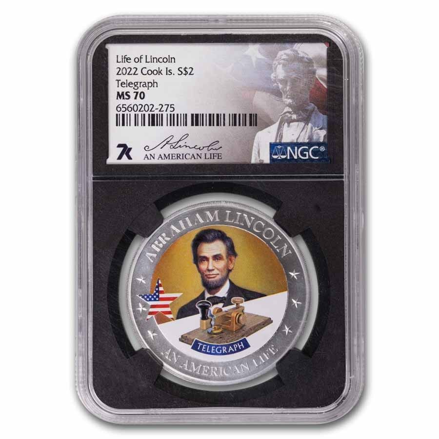 2025 Cook Islands 1|2 oz Silver Life of Lincoln MS-70 NGC
