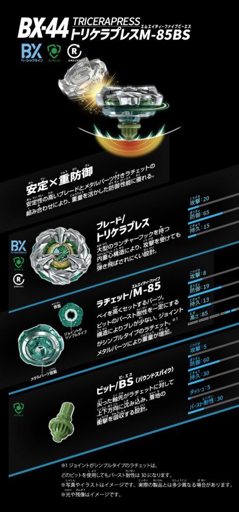 タカラトミー ベイブレード X BEYBLADE X BX-44 トリケラプレスM