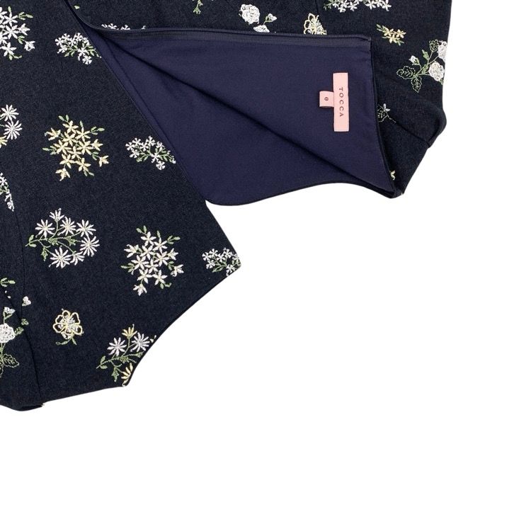 TOCCA トッカ PICCOLA ドレス 花柄 ワンピース ネイビー 0 OPTOIW0470