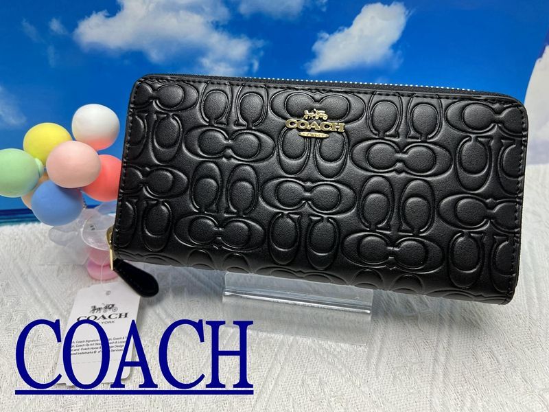 コーチ 財布 COACH 長財布 シグネチャー ラウンドファスナー アコーディオン エンボスド 立体柄 可愛い プレゼント クリスマス  贈り物  ギフト 財布 レディース 新品未使用 ブランド ファッション B187 F39631 14