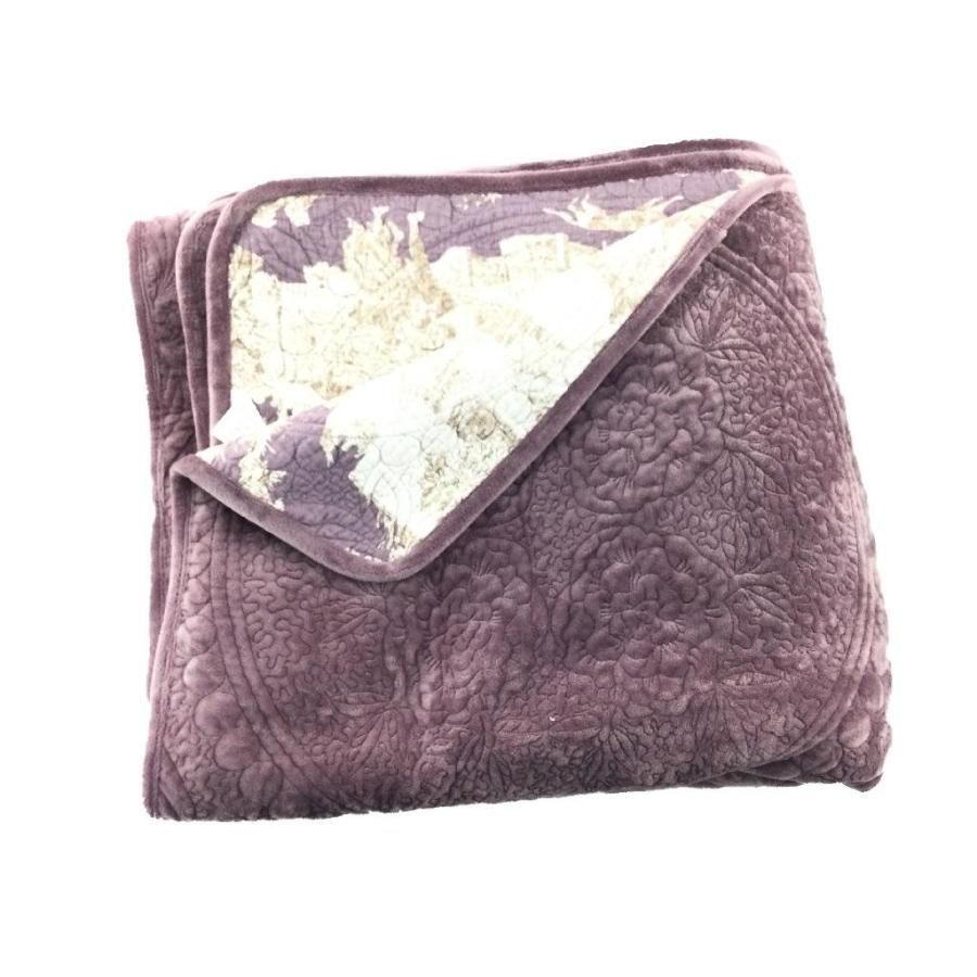 キルトマルチカバー リバーシブル 洗える 大一商事 プードラ 200x250cm パープル