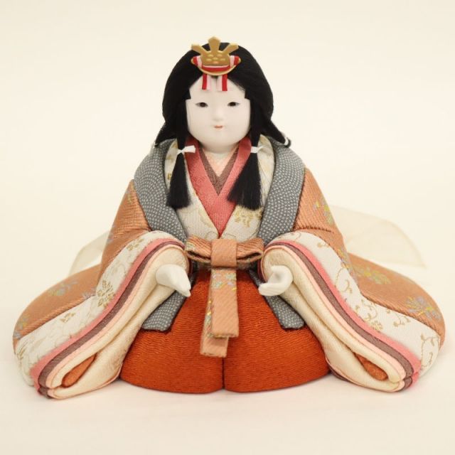 ミニ雛人形『若菜雛 木製七段飾り 黒 3263』ポリレジン ひな人形 七番