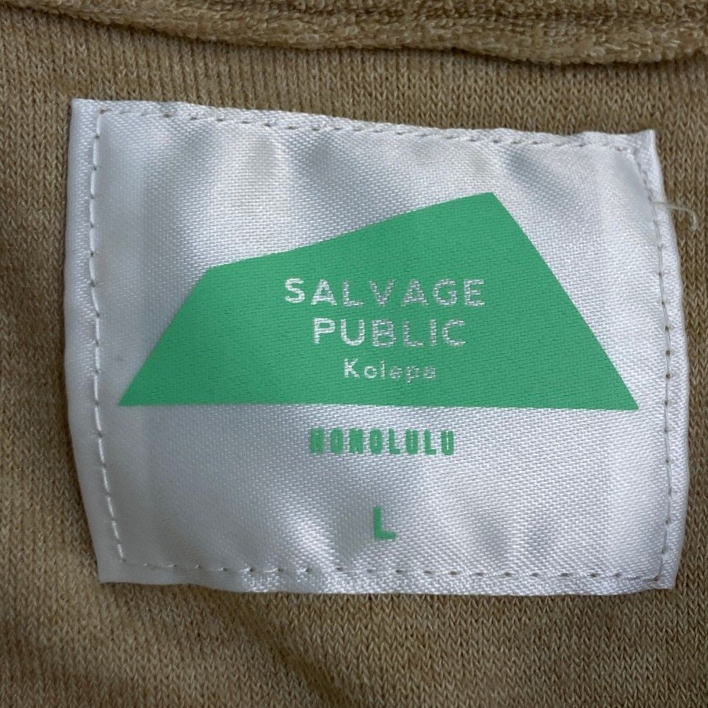 サイズ：L SALVAGE PUBLIC サルベージパブリック  襟付 半袖Tシャツ パイル  ベージュ系 [240101439011] ゴルフウェア メンズ ストスト SALVAGE PUBLIC サルベージパブリック 襟付 半袖Tシャツ パイル