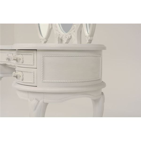 ドレッサー 化粧台 約幅115cm 木製 姫系 三面鏡 引き出し付き