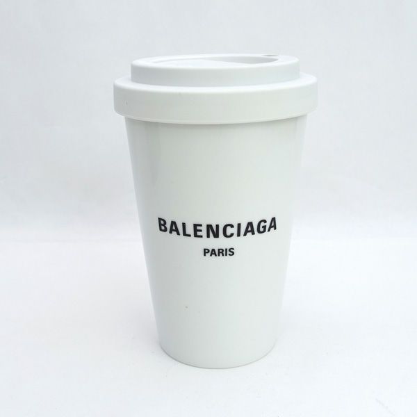 BALENCIAGA バレンシアガ ◆PARIS ロゴ タンブラー 蓋付きコップ 食器 陶器 ブランド