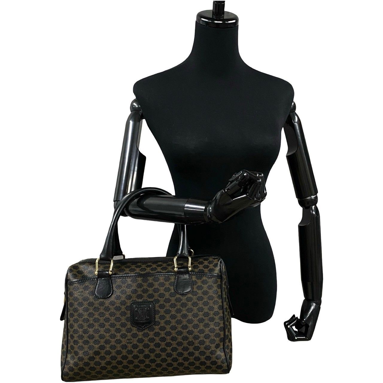 bros　CELINE セリーヌ　マカダム柄　トリオンフ　モノグラム CELINE/セリーヌ】マカダム総柄 トリオンフロゴ ショルダー
