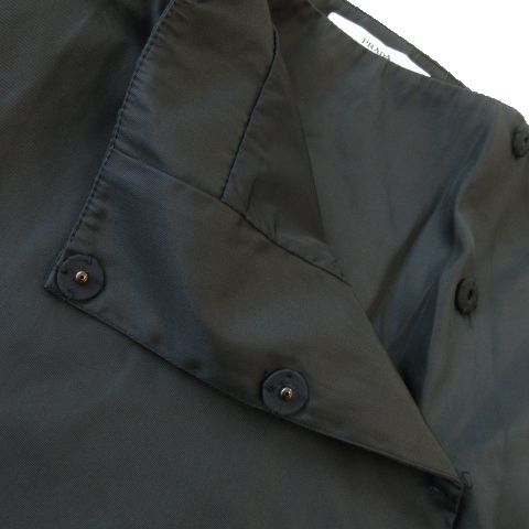 プラダ PRADA ラップスカート フレア タック ひざ丈 ナイロン 40
