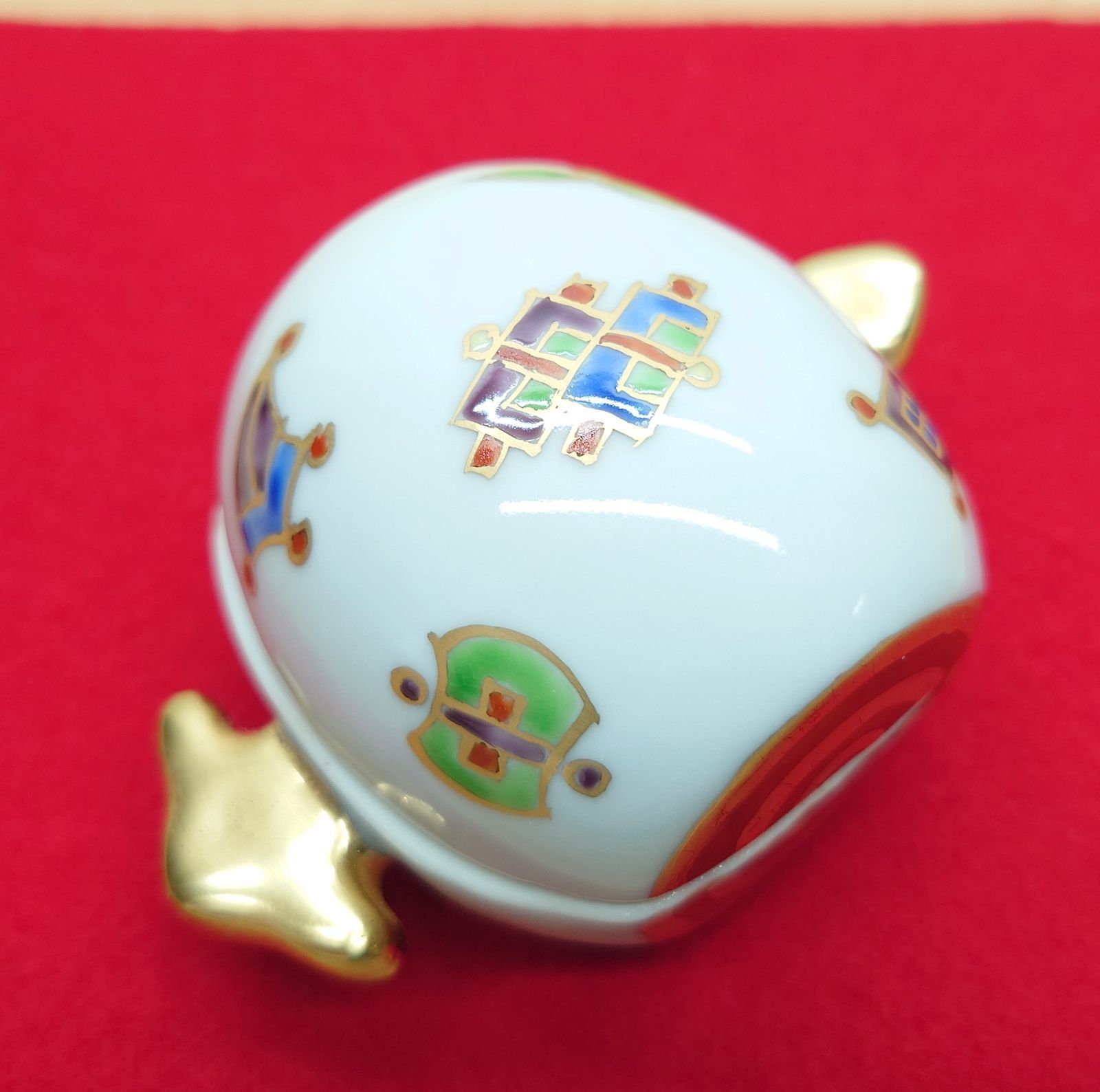 逢絢亭 茶道具 香合 京焼 色絵 小槌香合 平安昭阿弥 共箱入り