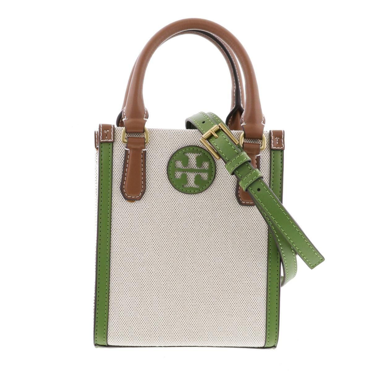 中古】TORY BURCH （トリーバーチ） ﾌﾞﾚｲｸ ｷｬﾝﾊﾞｽ ﾐﾆﾄｰﾄ バッグ トート 