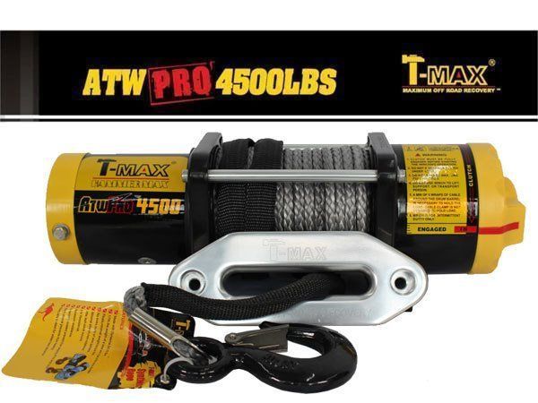 決算セール T-MAX 電動ウインチ12V 4500LBS ATWPRO ダイニーマロープ オフロード4X4 クロカン TMAXティーマックス ティマックス ハンマーマックス