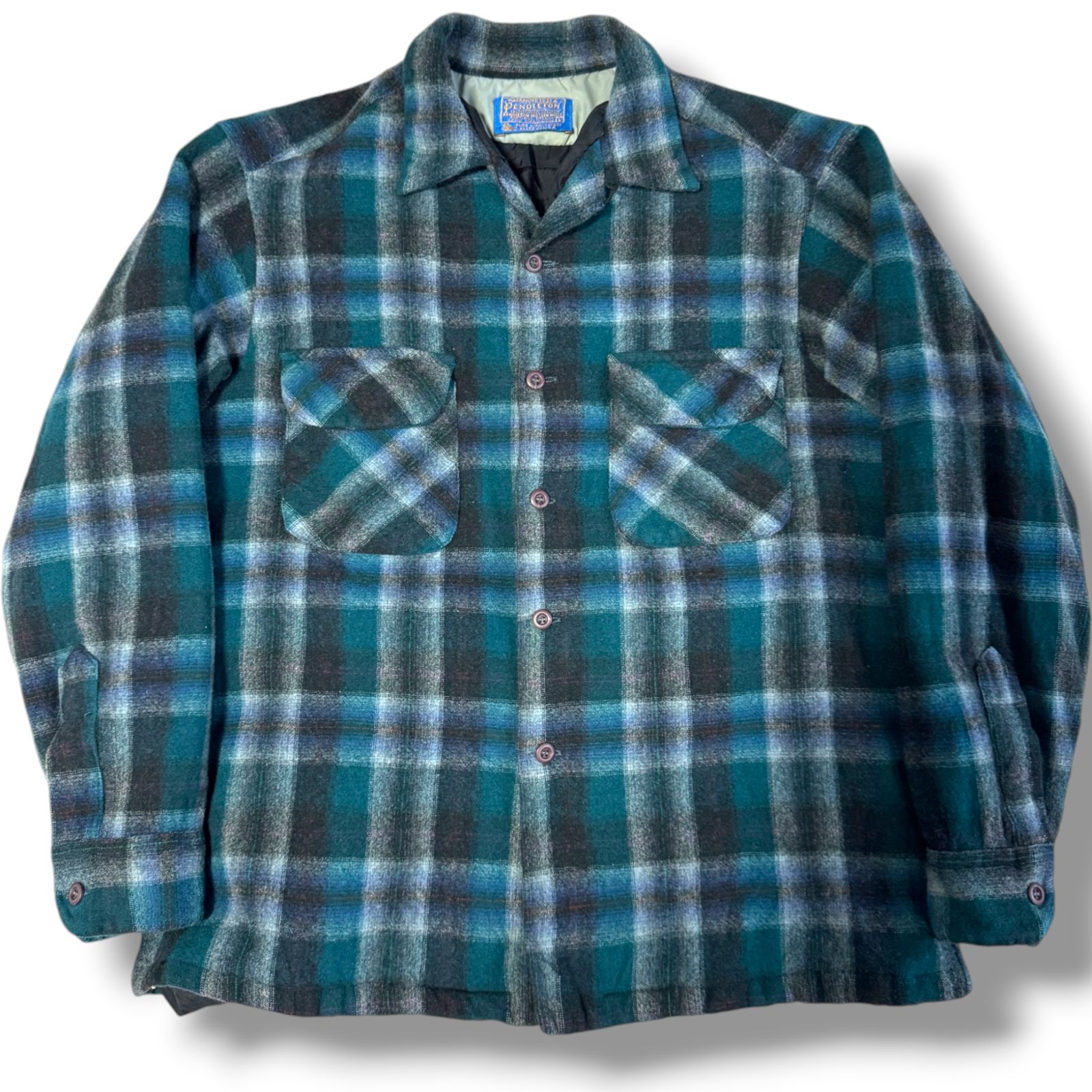 70s PENDLETON ウール オンブレ ボードシャツ オープンカラー 【公式通販】