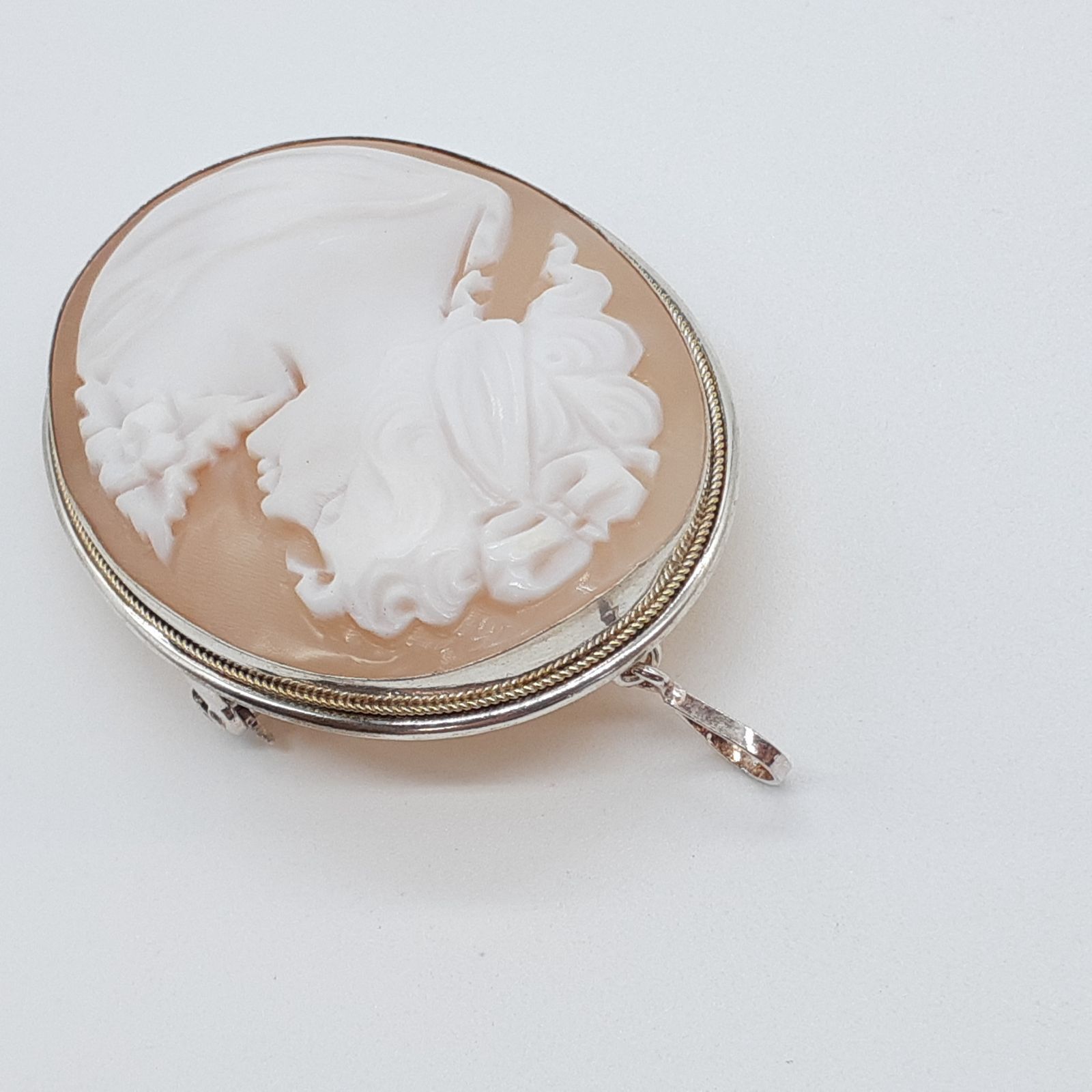 ブローチ ヴィンテージ ネックレス ペンダントトップ チャーム シェル