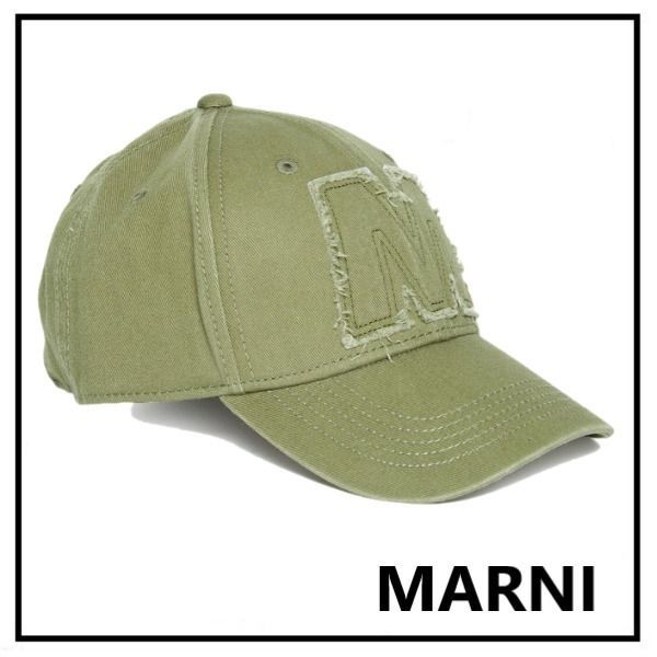 新品タグ付 MARNI マルニ ロゴ 帽子 ベースボール キャップ グリーン