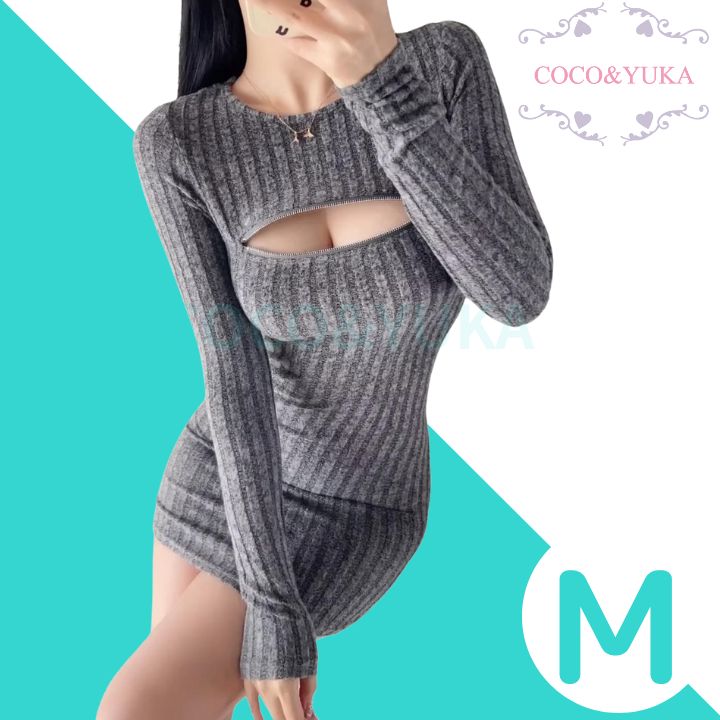 COCO&YUKA公式 ] ココアンドユカ 胸開き 胸あき セクシー リブ