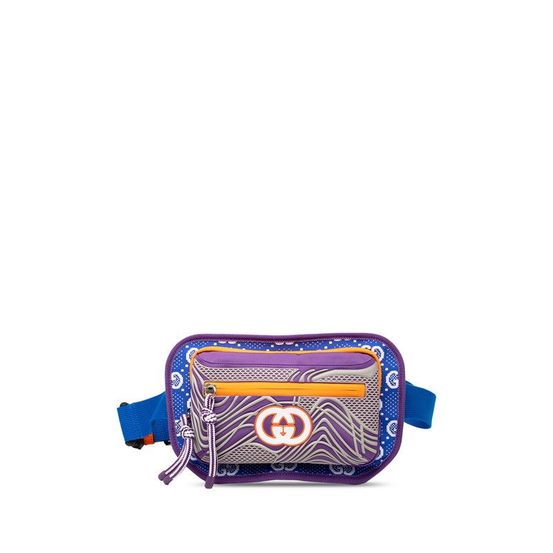 グッチ GGナイロン ボディバッグ ウエストバッグ 752102 ブルー パープル オレンジ ナイロン ラバー メンズ GUCCI 1-0235135
