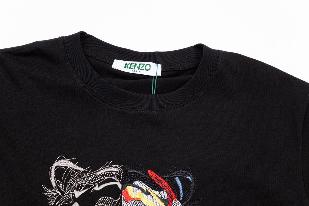 KENZO タイガーヘッド24ssヘビーデューティ刺繍レター半袖300gファブリックユニセックス