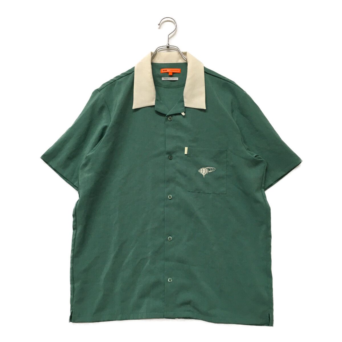 BeamsGolf 半袖シャツ　メンズＬ 中古 メンズ ビームスゴルフ BEAMSGOLF 半袖シャツ L 緑×オフ白