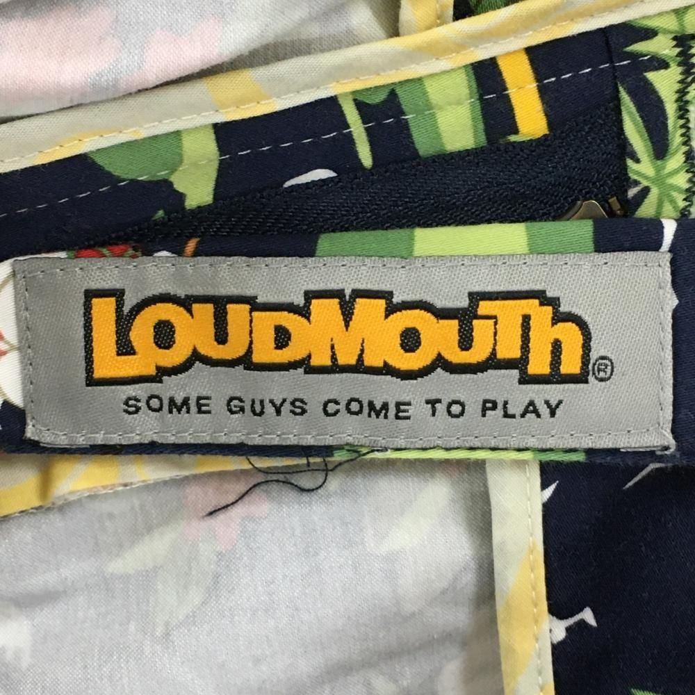ラウドマウス パンツ ネイビー×グリーン 総柄 ゴルフサンタ トナカイ  メンズ 34×32L ゴルフウェア LOUDMOUTH