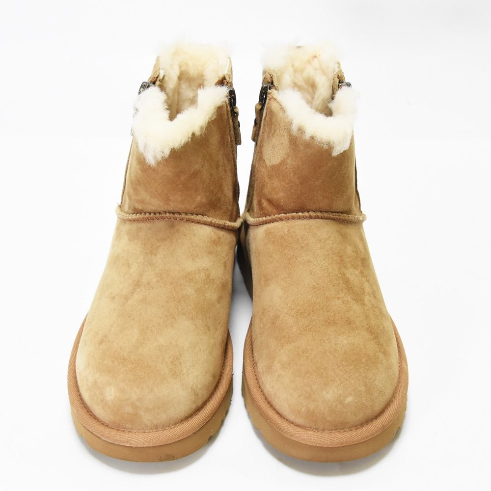 カラーブラウンUGG CHA クラッシックミニ　ダブルジップ　23cm