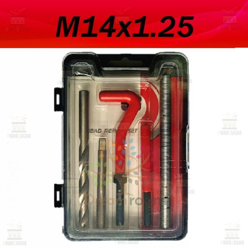 高品質【M14x1.25 】レッド/赤手軽に簡単 つぶれたネジ穴補修 ネジ山修正キット リペア 安心の製造メーカー品です 修復 ネジ山 ドリル DIY  再生 復活 工具 - メルカリ