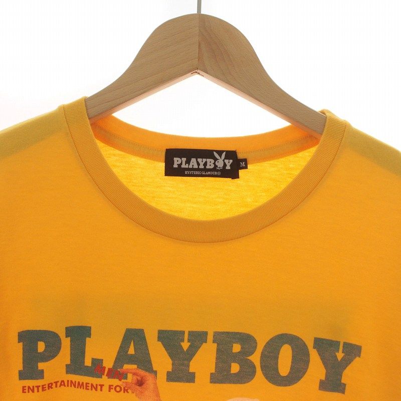 ヒステリックグラマー HYSTERIC GLAMOUR × PLAY BOY プレイボーイ Tシャツ カットソー 半袖 ガール フォトプリント  クルーネック M 黄 イエロー 12183CT04 /IR □GY18 - メルカリ