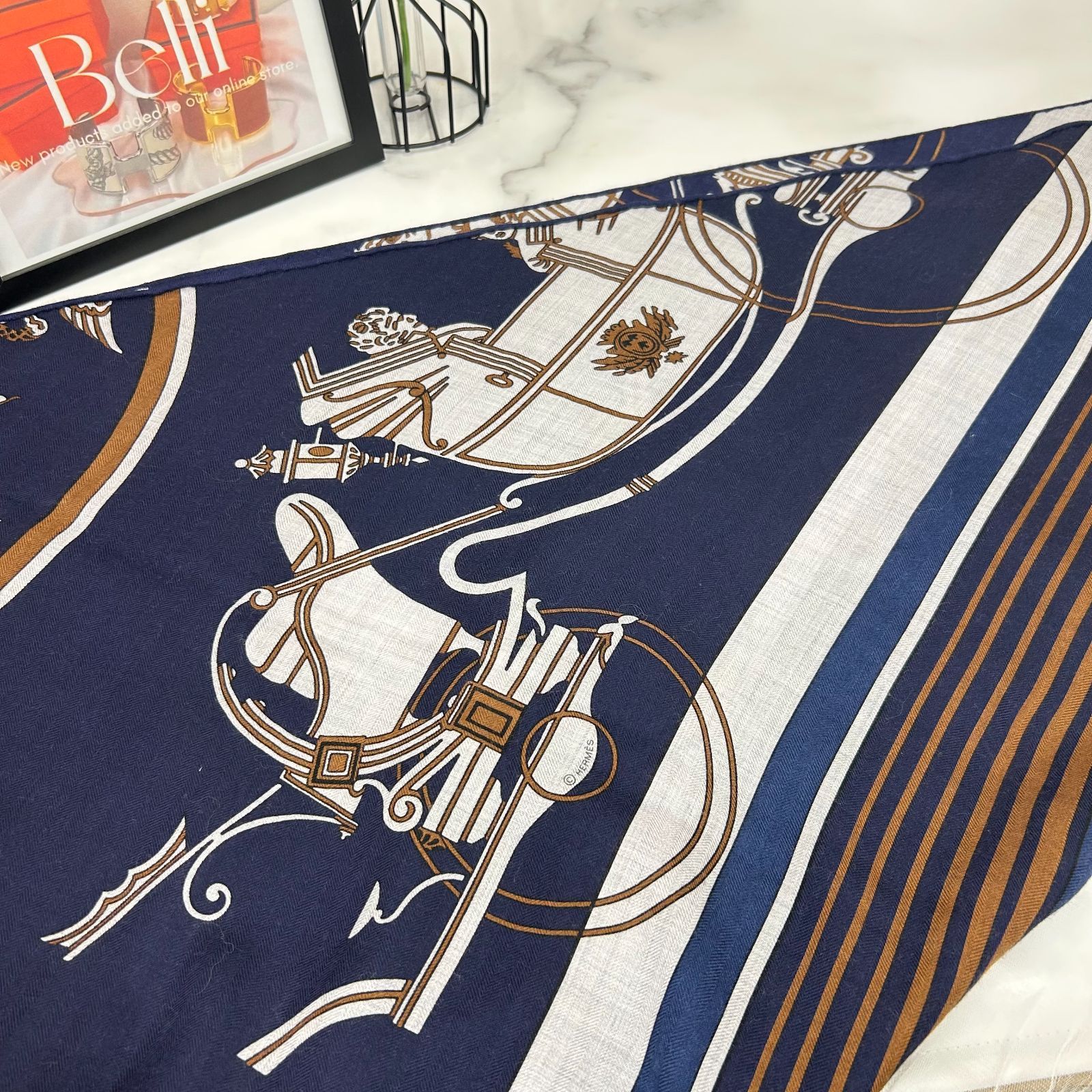 エルメス HERMES ショール トライアングルジェアン 《エクス