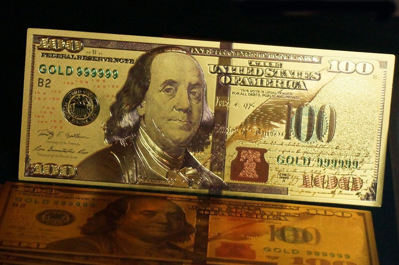 金の100ドル札3枚セット】24K 純金箔 日本のお金シリーズ