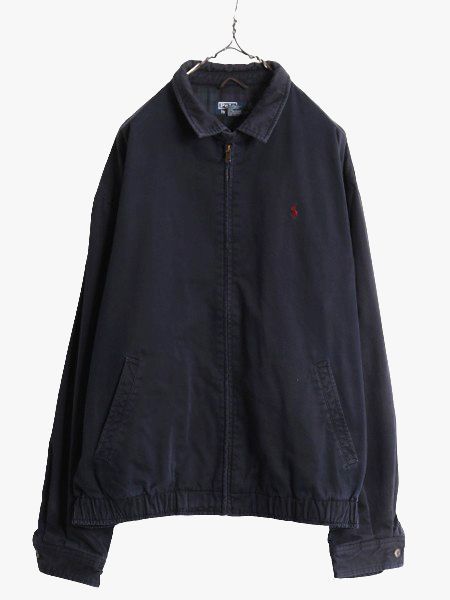 【お得なクーポン配布中!】 90s ポロ ラルフローレン コットン スイングトップ ジャケット メンズ XL 古着 90年代 フルジップ ブラックウォッチ チェック ライナー付き