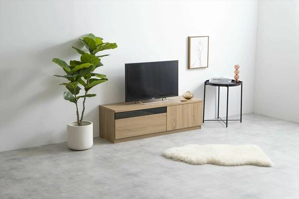 幅120cm ブラックパネル付きテレビ台