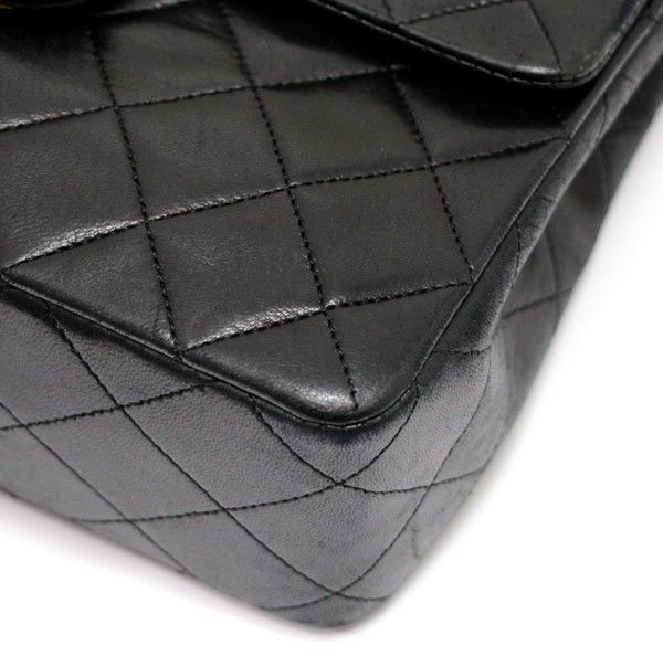 シャネル CHANEL マトラッセ20 チェーンショルダーバッグ ラム 黒 G  