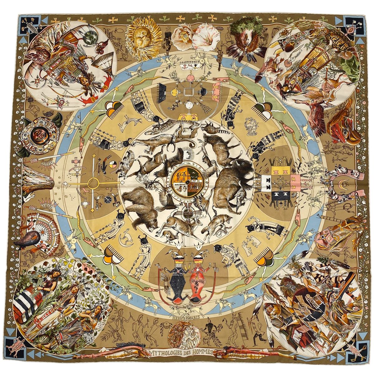 エルメス HERMES カレ 90 LES MYTHOLOGIES DES HOMMES ROUGES
