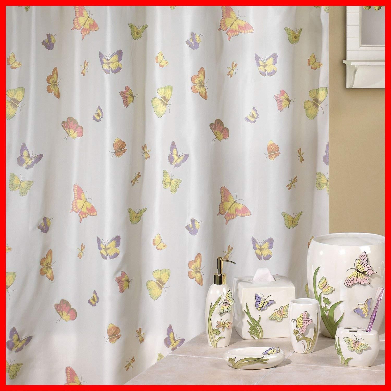 数量 72 H 幅183 CM×高さ183 CM x W シャワーカーテン ポリエステル加工油は水防カビ浴カーテン布芸プリントはカーテン Butterfly Madame DESIGN DS