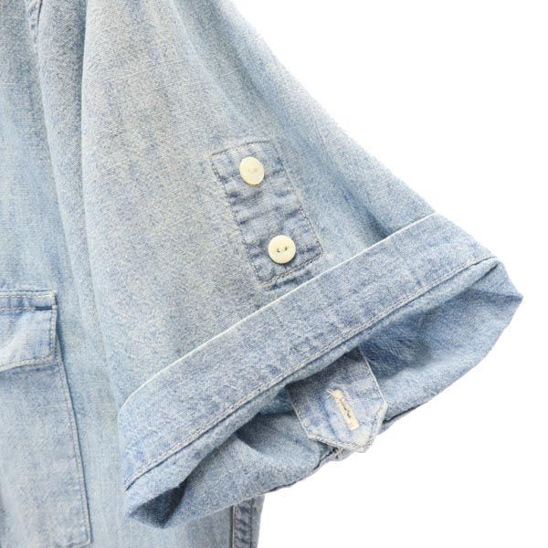 RRL 一ツ星 シャンブレー デニム 半袖 ワークシャツ XS ダブルアールエル メンズ   【230606】 メール便可