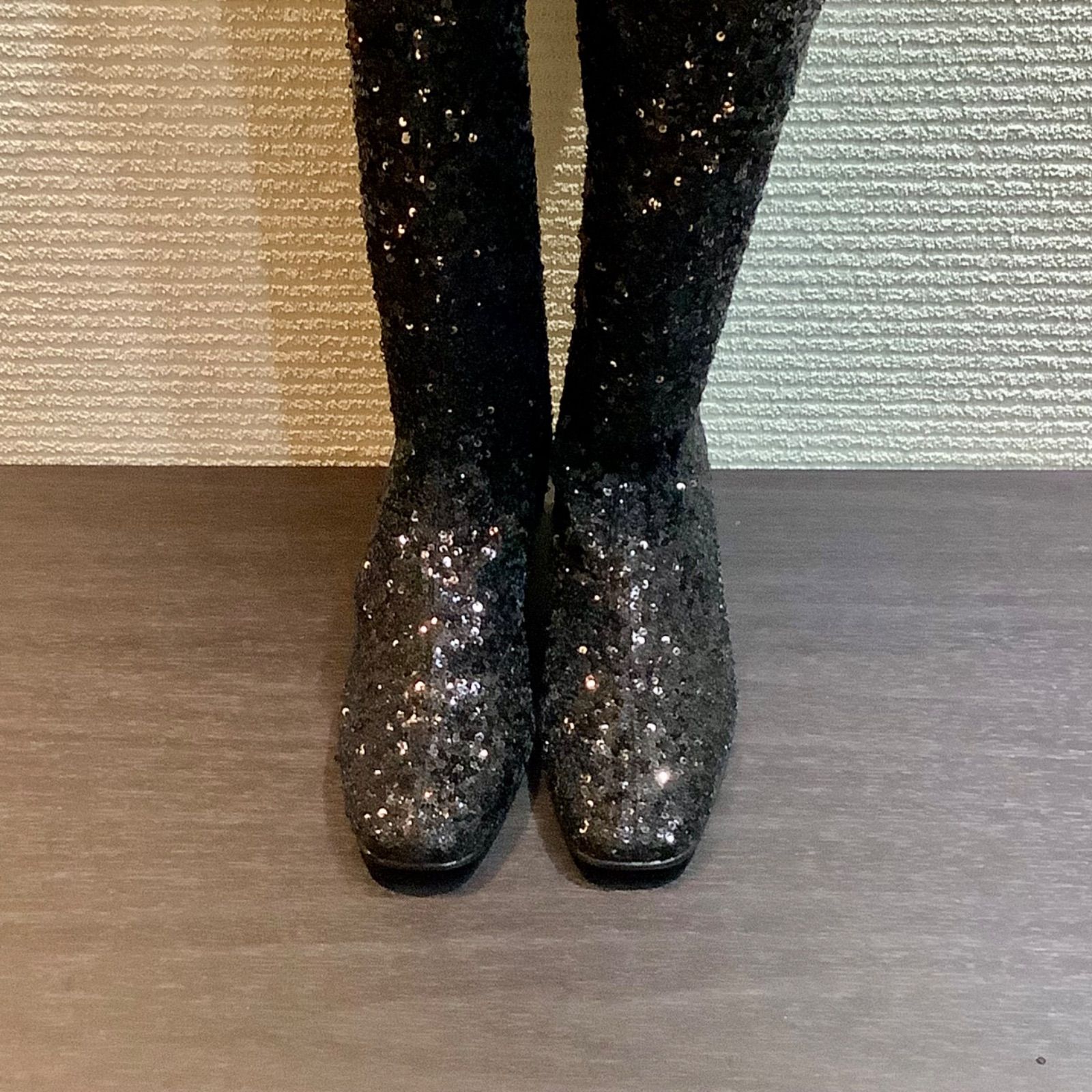 未使用 ロジェヴィヴィエ Roger Vivier スパンコール ニーハイ