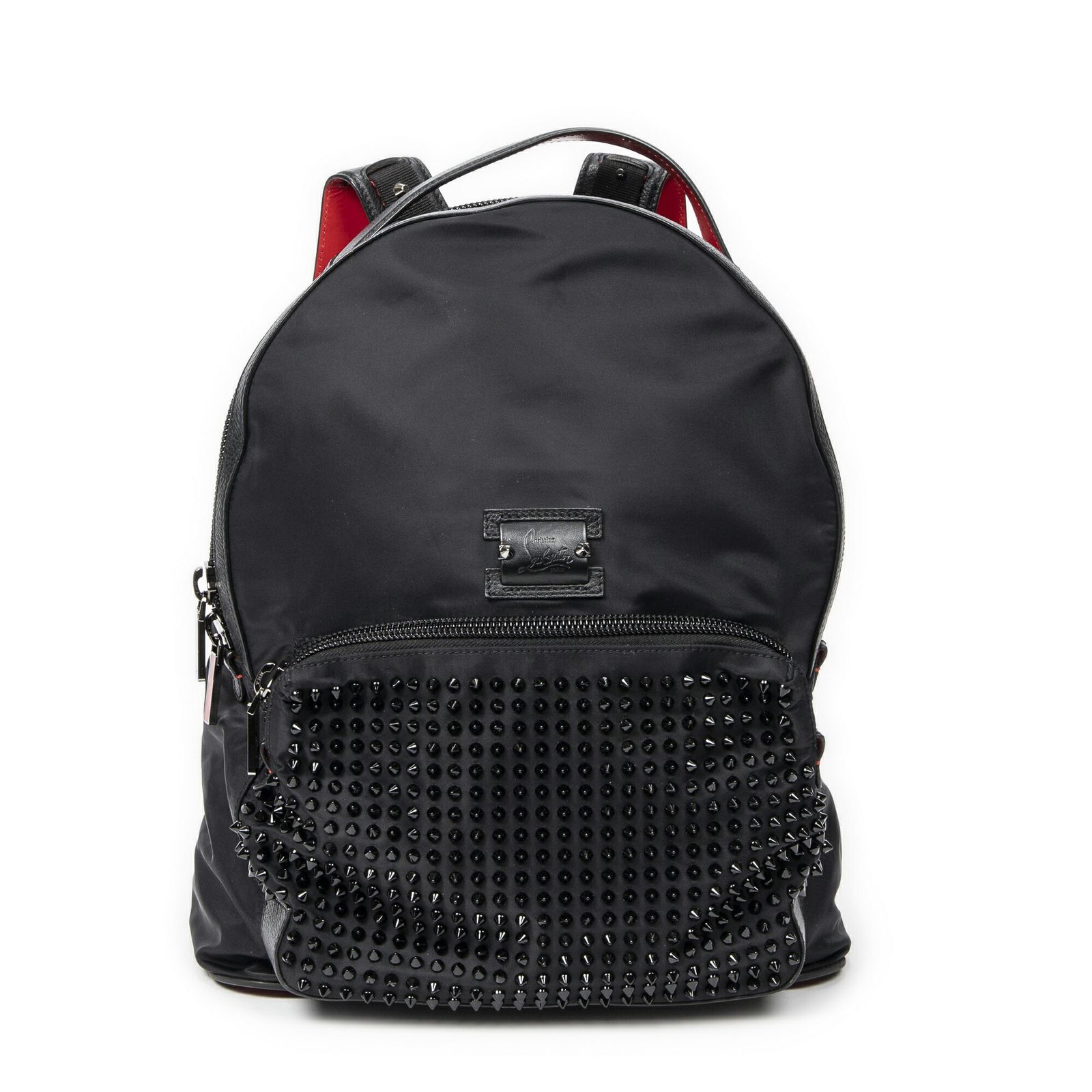 Louboutin ルブタンバックルービ バックパック黒 赤スタッズ付きナイロンA